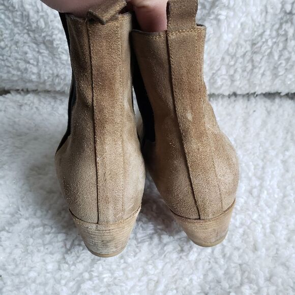 IRO Tan Suede Leather Pull-on Pointed‎ Toe Ankle Boots - Picture 7 of 10
